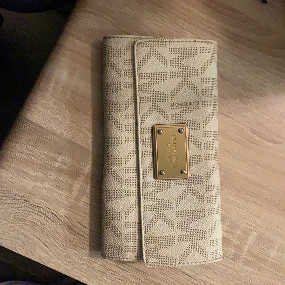 White Authentic MK wallet